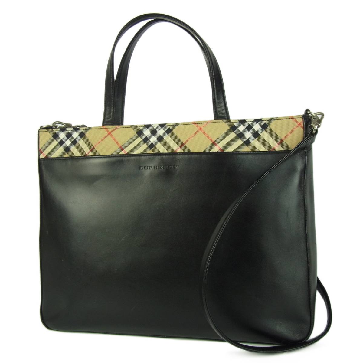 1円 バーバリー BURBERRY メンズ ノバチェック レザー 2WAY ショルダー 