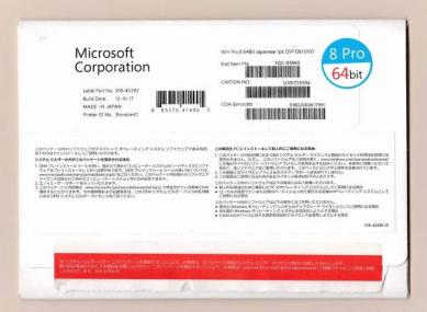 ●認証保証●Windows 8 pro 64bit●新規インストール●