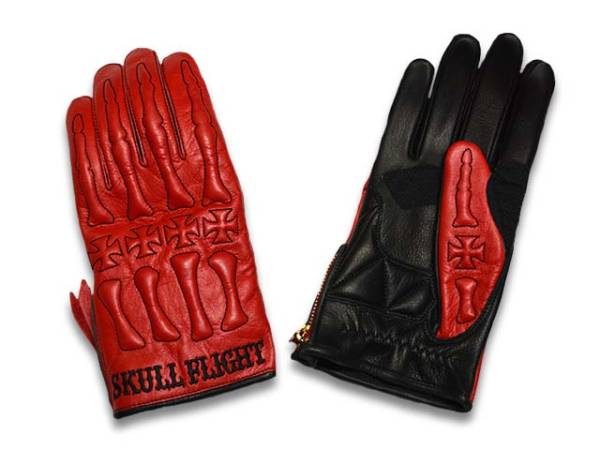 SKULL FLIGHT スカルフライト 夏用グローブ パンチングBONE GLOVE 仙台 リアルディール仙台