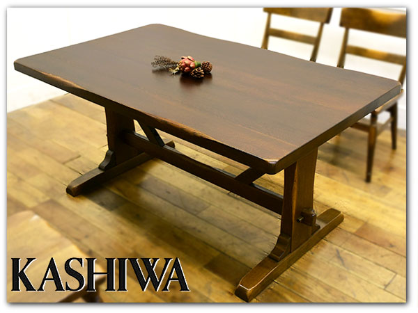 IZ25087I◎定価21万 飛騨高山 柏木工 WILDERNESS ダイニングテーブル 作業台 W150cm 木製 天然木 オーク無垢 Kashiwa ウィルダネス 良品