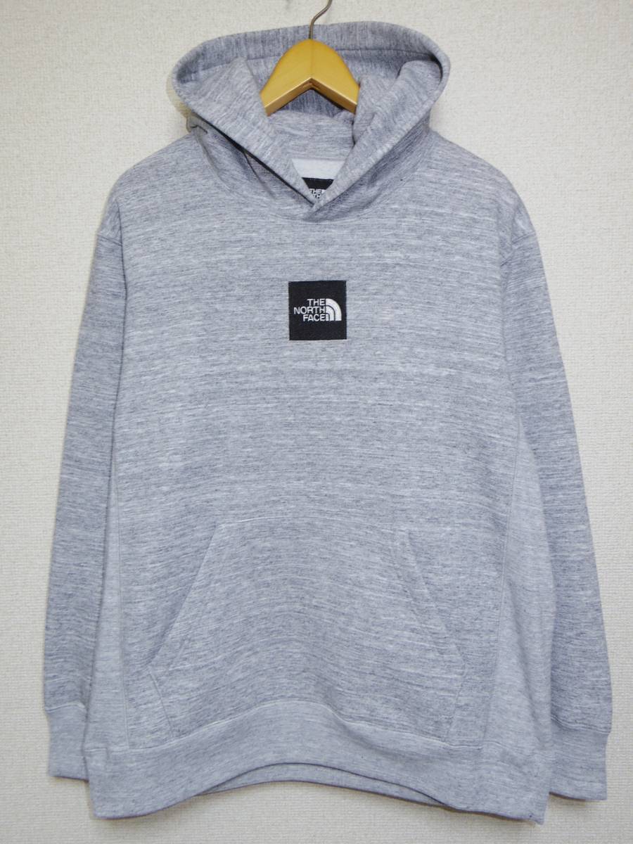 ■NORTH FACE ノースフェイス■ラシック限定 ボックス ロゴ フーディー スウェット パーカー XLサイズ■霜降りグレー ヘザー■スクエア