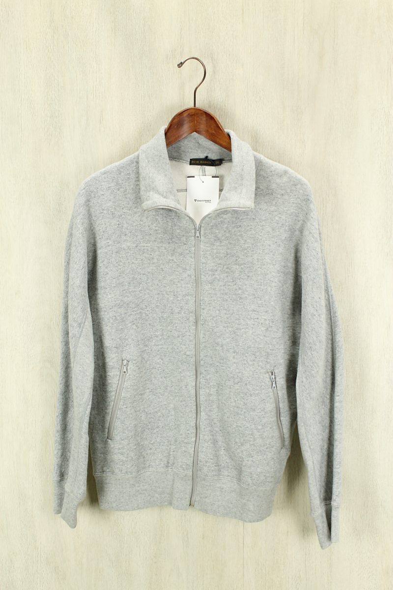 SCYE BASICS◆2015AW/スウェットブルゾン/裏起毛/36/コットン/GRY/無地/日本製/デザイナーズ