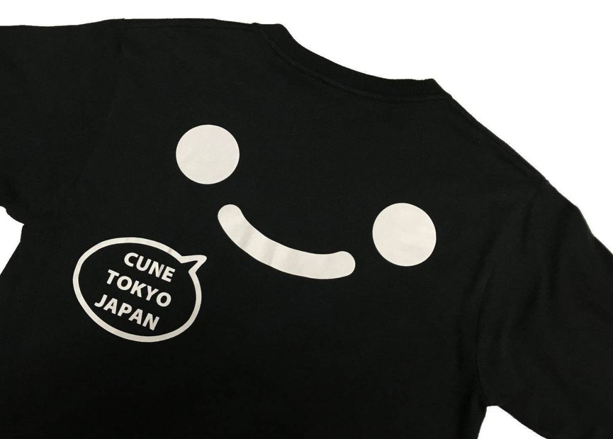 ★人気モデル★ CUNE キューン うさぎ ウサギ 猫 ネコ ガオー ロゴ 両面 プリント カットソー 長袖 Tシャツ ロンT ブラック 黒 S