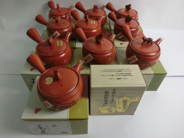 未使用★急須 大量 まとめて 11点 セット/開運 干支 急須 常滑焼 深蒸し用 子牛寅辰巳午未申戌亥/お茶がうまい 新回転急須 茶器 1N970