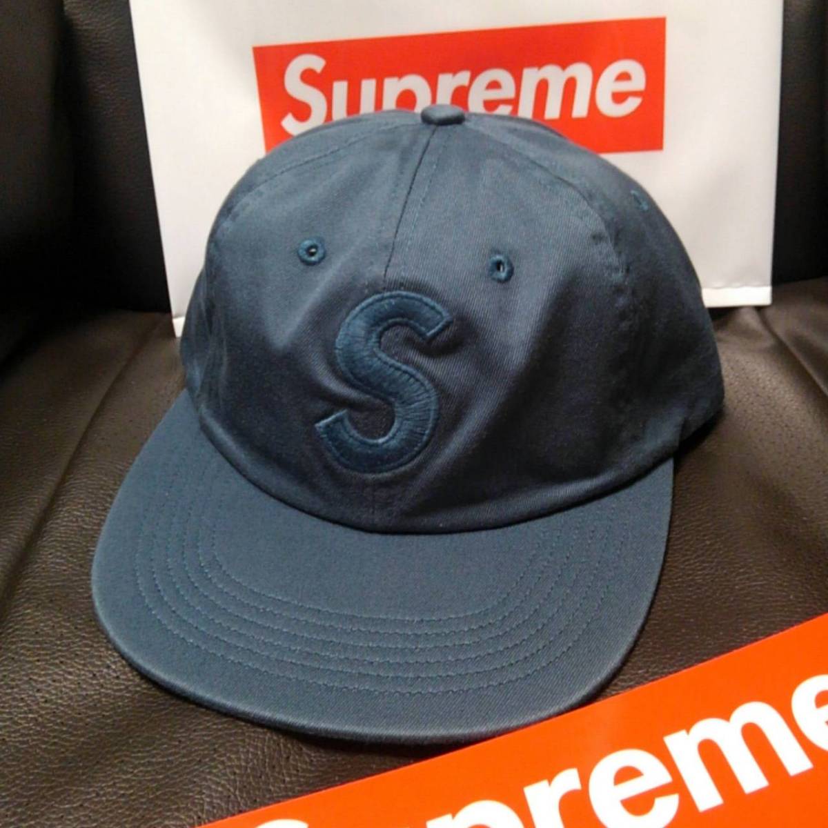 新作　Supreme キャップ　新色 S ロゴ　帽子　希少カラー　Hat レザー　ベルト　2017　ノース　AKIRA TNF