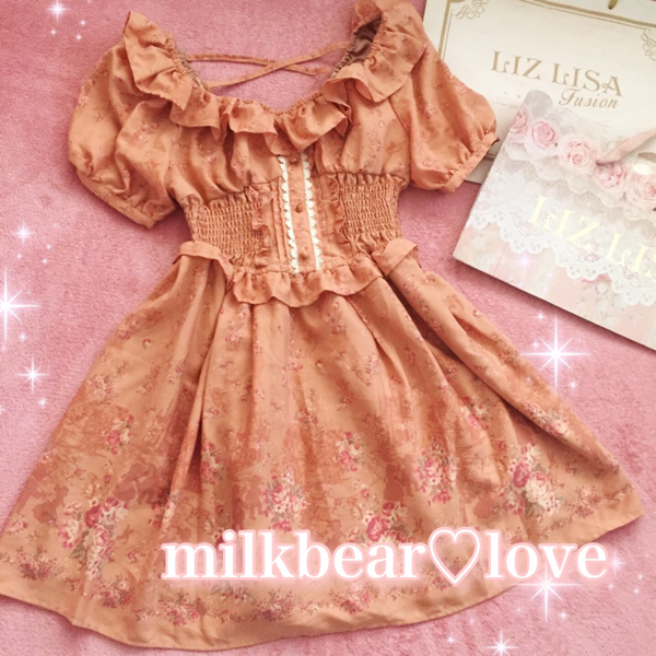 ｌｉｚｌｉｓａリズリサ フリル襟シャーリングａラインワンピースおとぎ話柄メルヘンワンピース ワンピース 売買されたオークション情報 Yahooの商品情報をアーカイブ公開 オークファン Aucfan Com