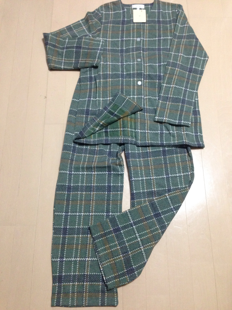 新品 ナルエー 上下セット パジャマ ルームウェア M L チェック コットン フリース