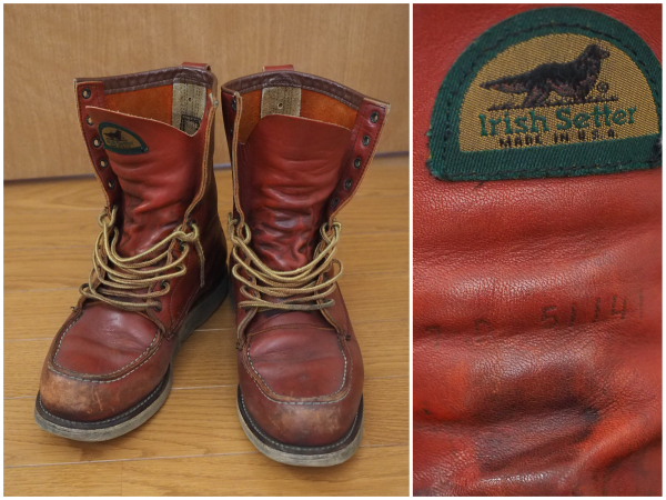 0 半円犬タグ - REDWING RW-877 WING RED アイリッシュセッター 赤い羽 