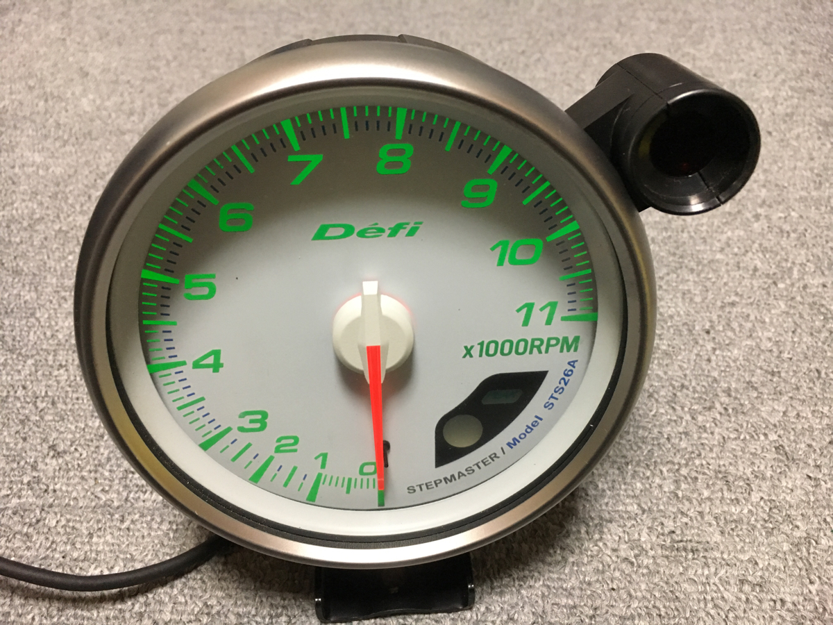 希少 デフィ 115パイ タコメーター STS26A ホワイト 最終型 11000rpm 