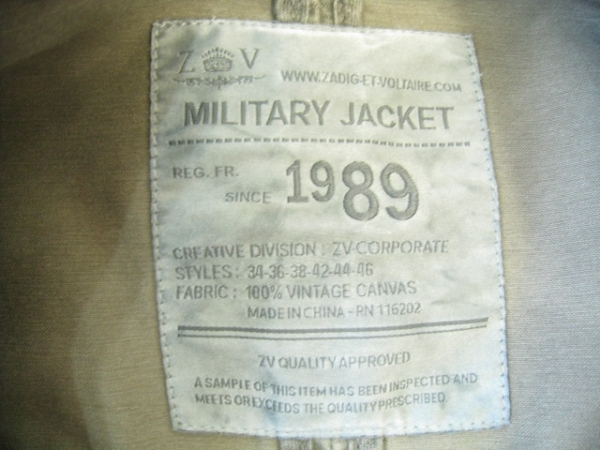 ザディグエヴォルテール Zadig&Voltaire ジャケット ブルゾン サイズM カーキ レディース 春・秋物 美品 ザディグ エ ヴォルテール(ZADIG \u0026 VOLTAIRE) 2022年春夏ウィメンズ