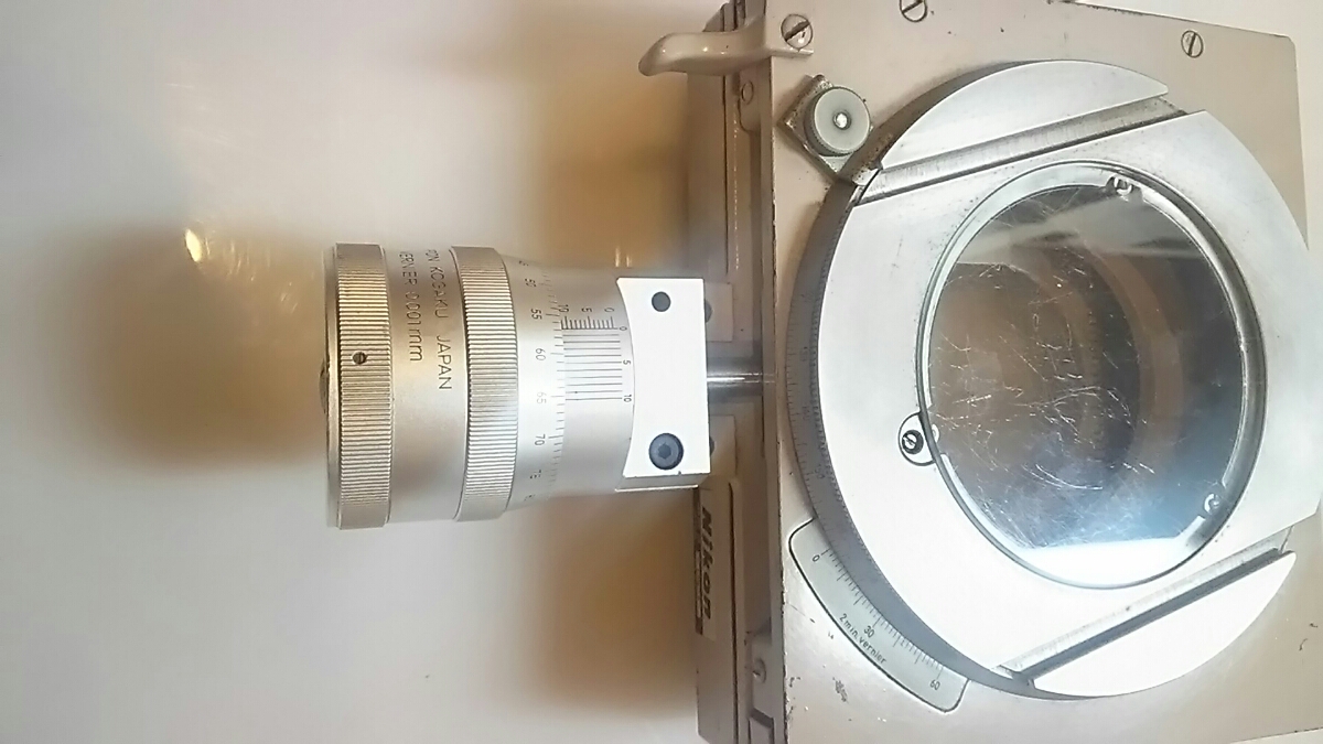 NIKON ニコン測定顕微鏡用ステージ 顕微鏡 X Y ステージ NIPPON KOGAKU JAPAN マイクロメーターヘッド２個セット