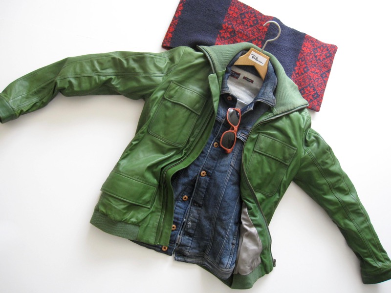 【DIESEL BLACK GOLD ディーゼル】本革 ラムレザー ジャケット グリーン M!!