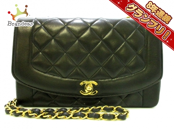 シャネル CHANEL バッグ ショルダーバッグ ラムスキン 黒 チェーンショルダー/ゴールド金具 A01165 マトラッセ