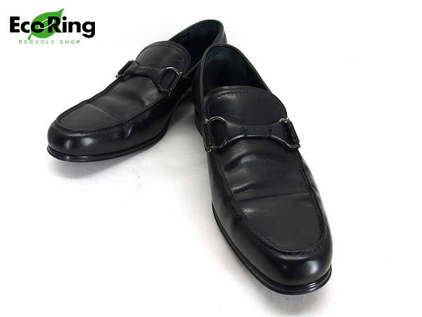 1円 フェラガモ ガンチーニ ブラック メンズ ローファー 7 1/2 3E AL029