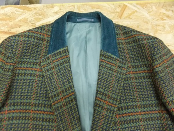 LANVIN ランバン メンズ ビッグシルエット おじカジ チェック柄 テーラードジャケット 緑 48