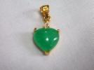 本翡翠ハートのペンダントトップ ジェダイド ヒスイ_1