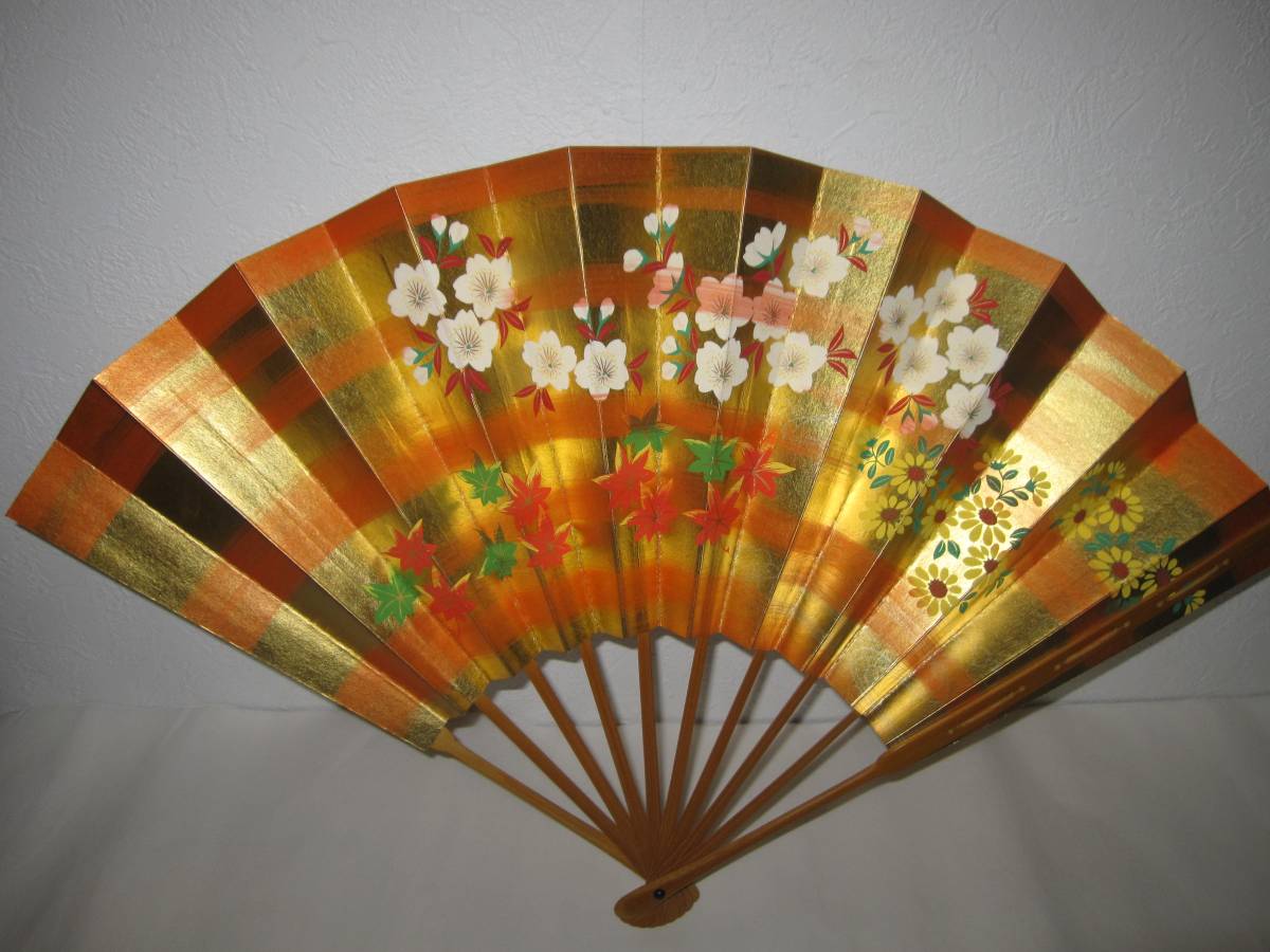 舞扇 舞扇 扇子 能扇 御舞扇/日本舞踊 扇子袋 【中古】 「桜 ピンク 