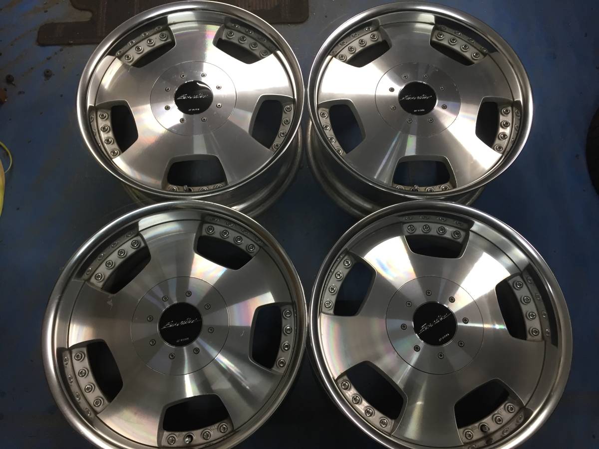 良品☆WORK製ユーロライン 8J 6穴18インチホイール ハイエース、