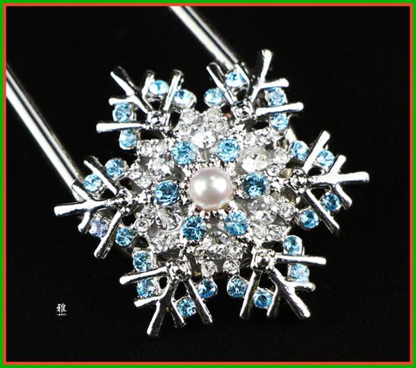 【 雅 】 素敵なクリスマス。o○雪の結晶*天然あこや本真珠 かんざし B