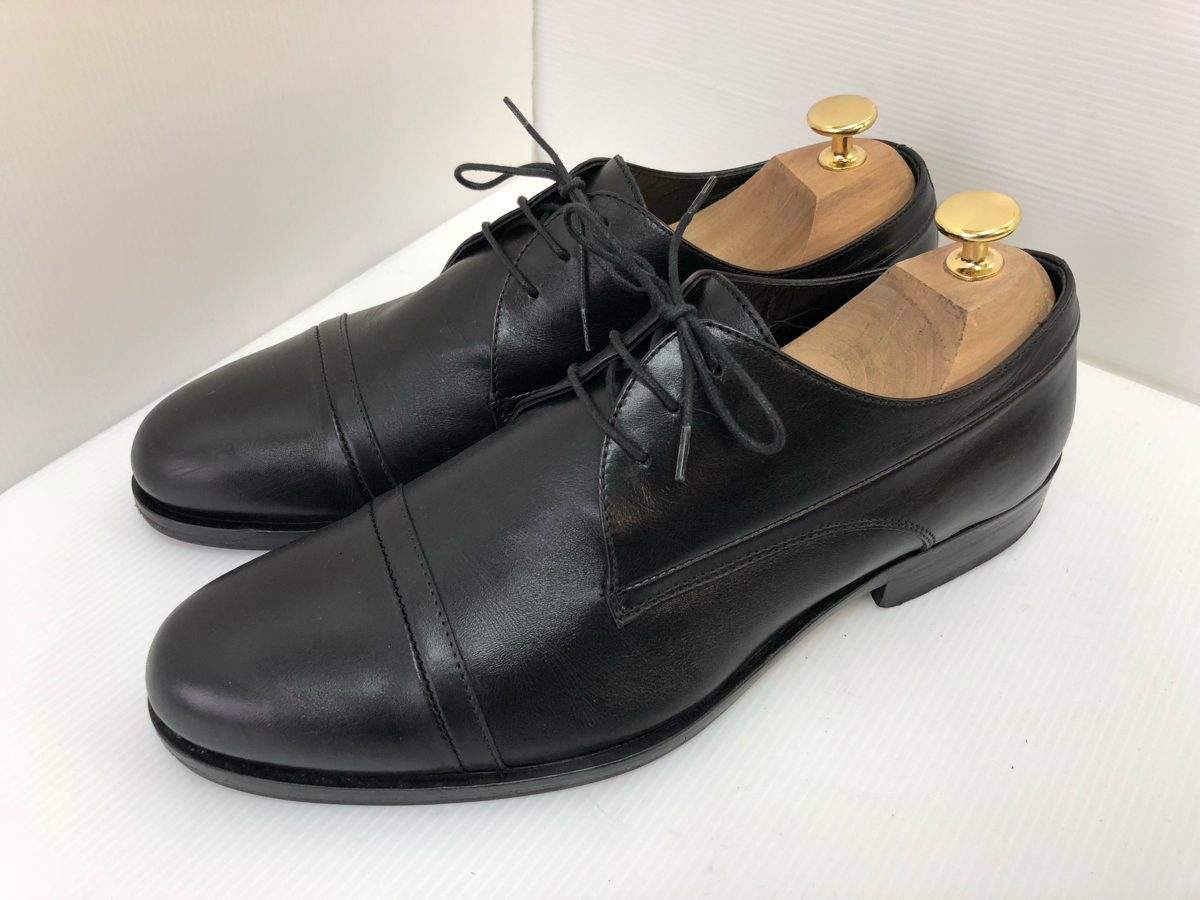 衝撃プライス！イタリア製限定！Calvin Kleinカルバン・クラインストレートチップ高級レザーローファー 40表記26㎝相当 ブラック