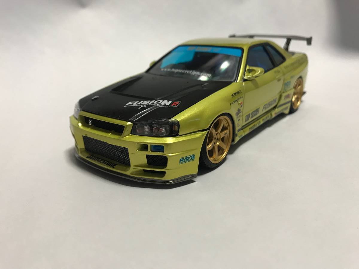 アオシマ アオシマ1/24 R34スカイラインTOPSECRET Ver完成品 