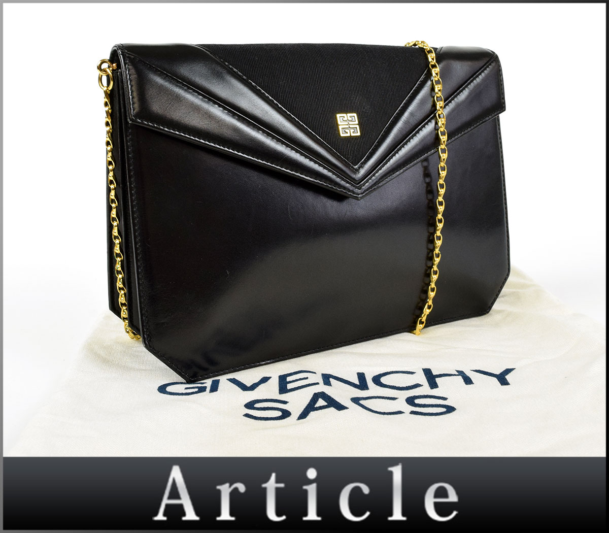 47748☆ GIVENCHY SACS ジバンシィ/ 2WAY クラッチバッグ チェーン 