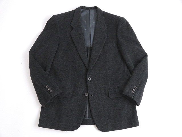 極美品■File Pelinas イタリア TAXCO社製生地使用 カシミヤ100% シングルジャケット／ブレザー チャコール 96A6