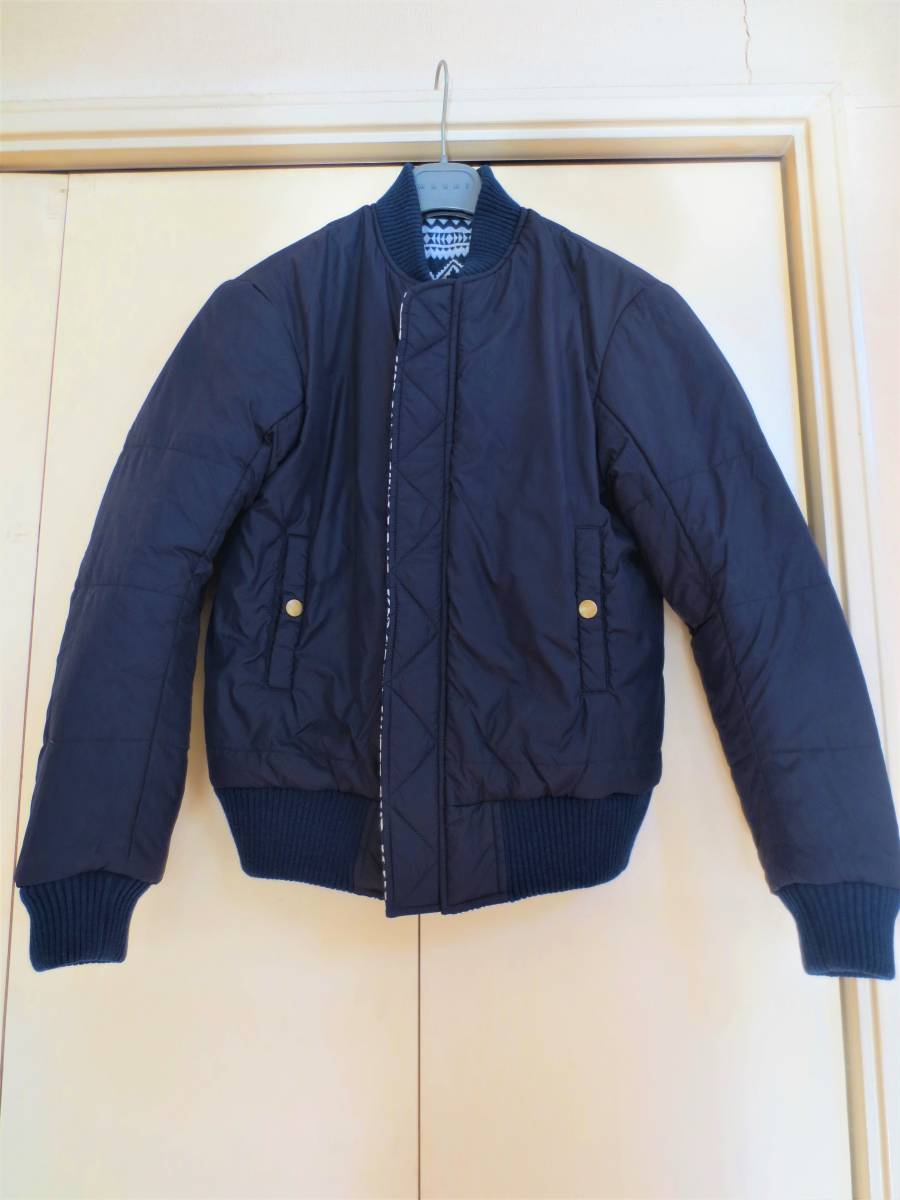 新品 未使用★アーバンリサーチ × Yuge★コラボ☆リバーシブル 中綿 MA-1 ブルゾン ジャケット 36 ネイビー 完売/定形外￥700おてがる版OK