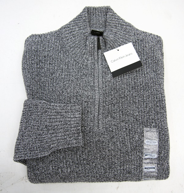 新品■CK カルバンクラインジーンズ 1/4ジップ ニットセーター M メンズ 綿100％ メンズ　