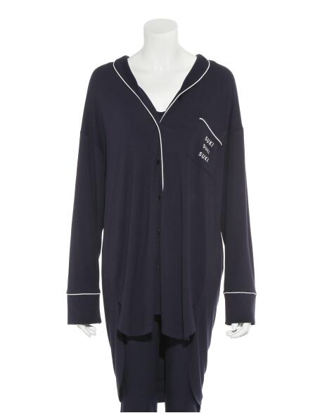 gelato pique (ジェラートピケ) 【Suki Waterhouse】ビッグシャツ+レギンス　　2点セット　ネイビー