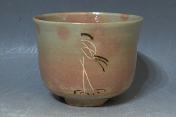 茶道具 | 立鶴 筒茶碗 御本本手立鶴茶碗 ごほんほんて