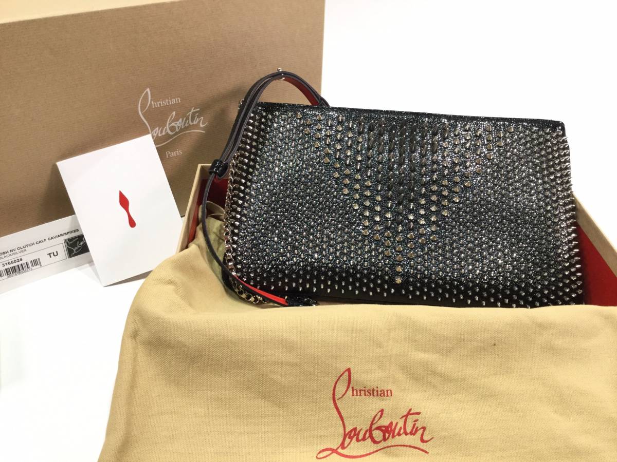 ■税込■ Christian Louboutin【クリスチャン・ルブタン】ルビポッシュ　2WAY スタッズクラッチバッグ 3165024 ランクS