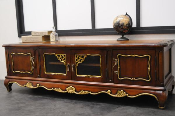 SC15MRV+【美品未使用】西洋アンティーク調リビングボード ＴＶ台1円展示処分品レトロバロック調テレビボードマホガニー限界価格赤字覚悟