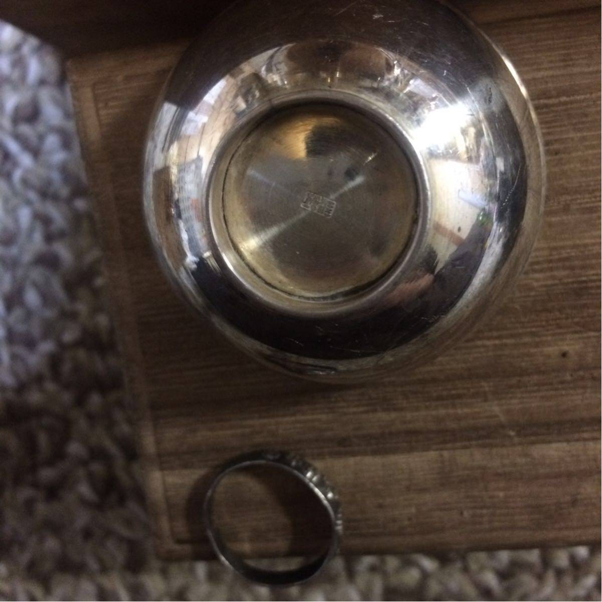 【純銀製】純銀杯45.7g！造幣局silver刻印有り！純銀盃。 純銀 銀盃 銀杯 刻印あり 刻印銀杯⁄silver⁄シルバー⁄造幣局⁄銀 0 日本