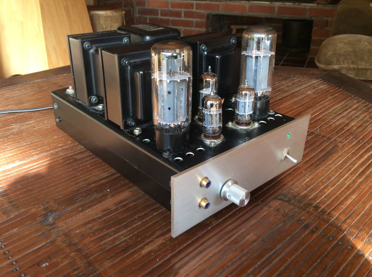 自作 コンパチ (KT66 EL34 6V6 バイアス電圧可変) 現在 6G-B8 (バイアスー17v ）シングルアンプ