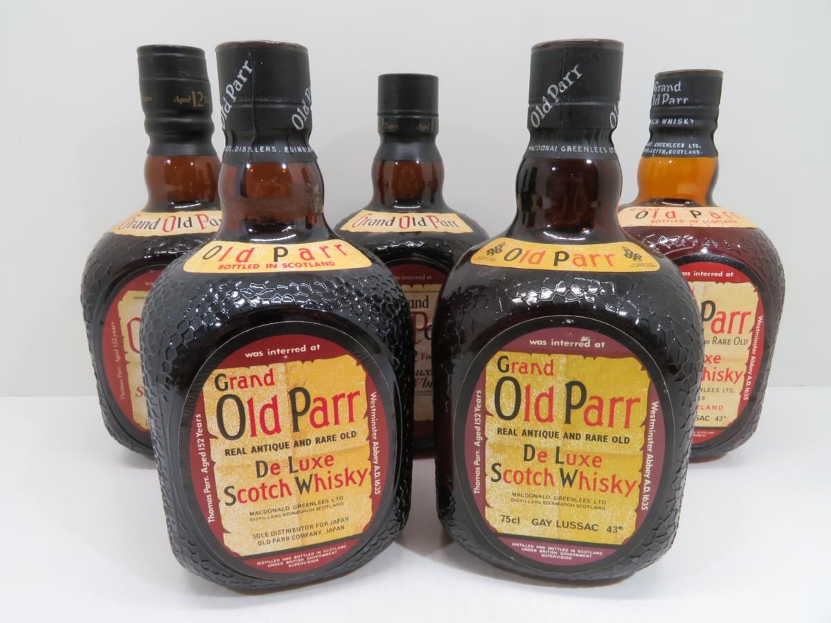 Old Parr 12年 特級 760ml 43% 旧ボトル 古酒 未開封 5本セット商品♪Old Parr/オールドパー 12年 デラックス スコッチ 未開