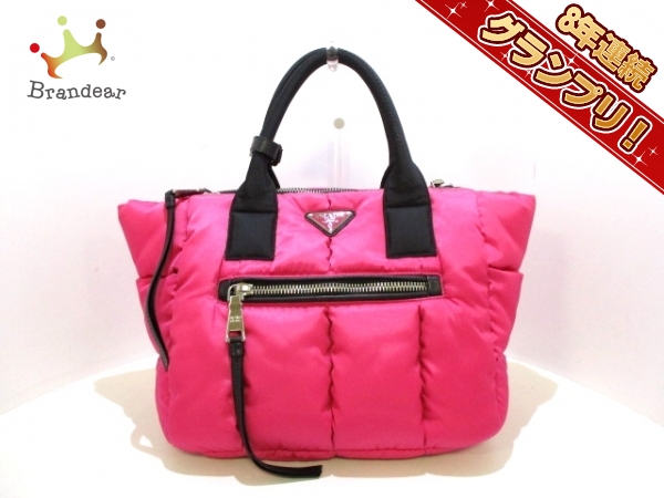 プラダ PRADA バッグ トートバッグ ナイロン×レザー ピンク×黒 BN2636 