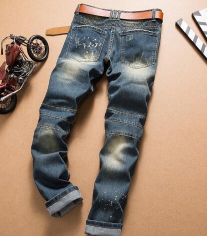 33】550-2A☆人気新品 バイカーデニムパンツ USED感あふれるビンテージ