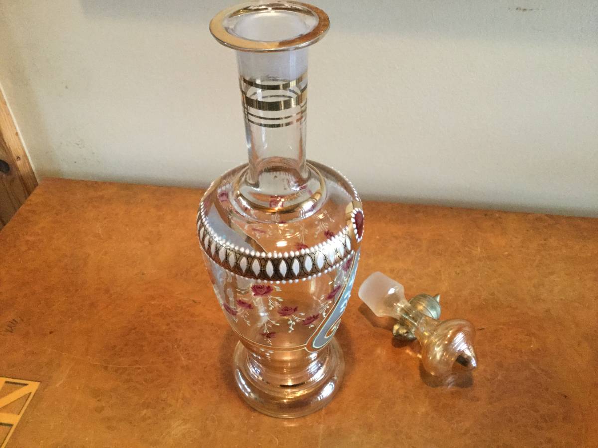 チェコガラス香水瓶蚤の市セット チェコガラスプラハのイエスの透かし