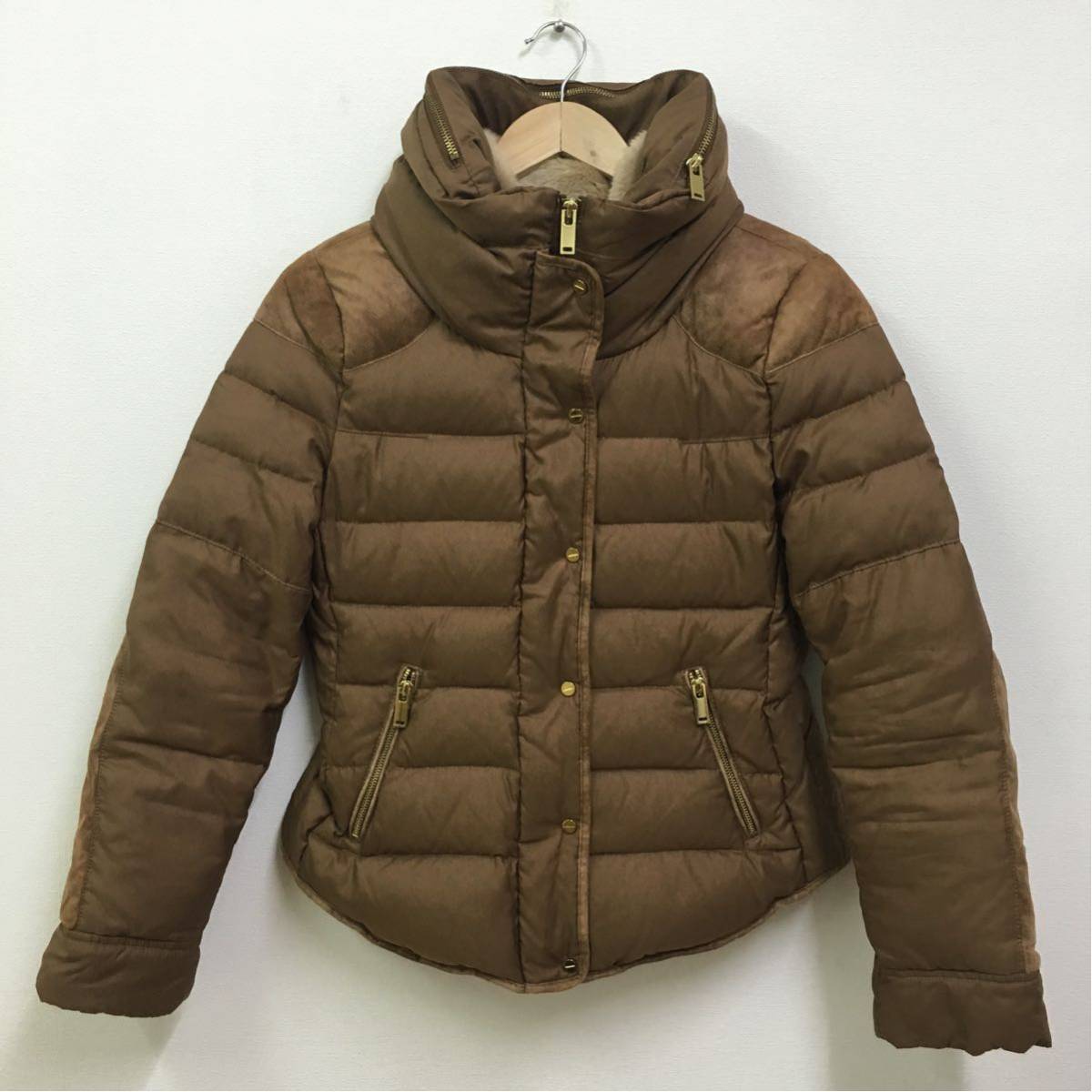 ☆ ZARA BASIC ザラ ベーシック スエード 切替 ダウン ジャケット 