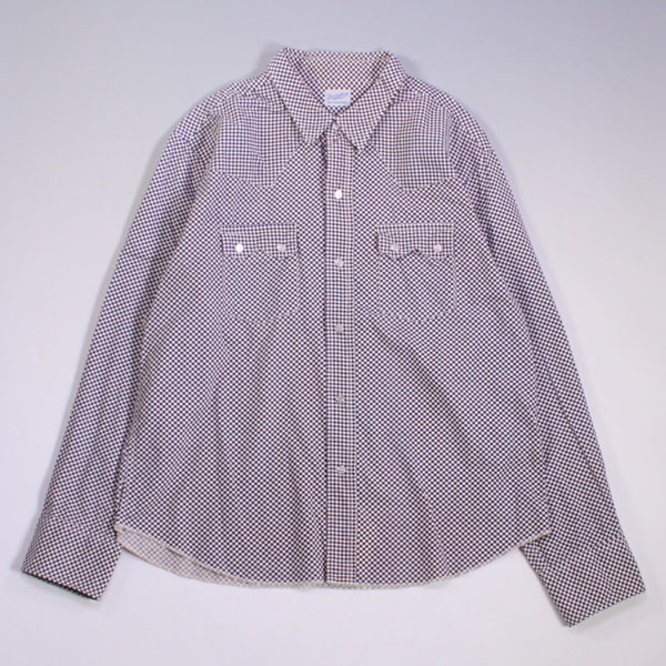 美品 Tenderloin T-SADDLEMAN SHT L NAVY テンダーロイン ギンガム