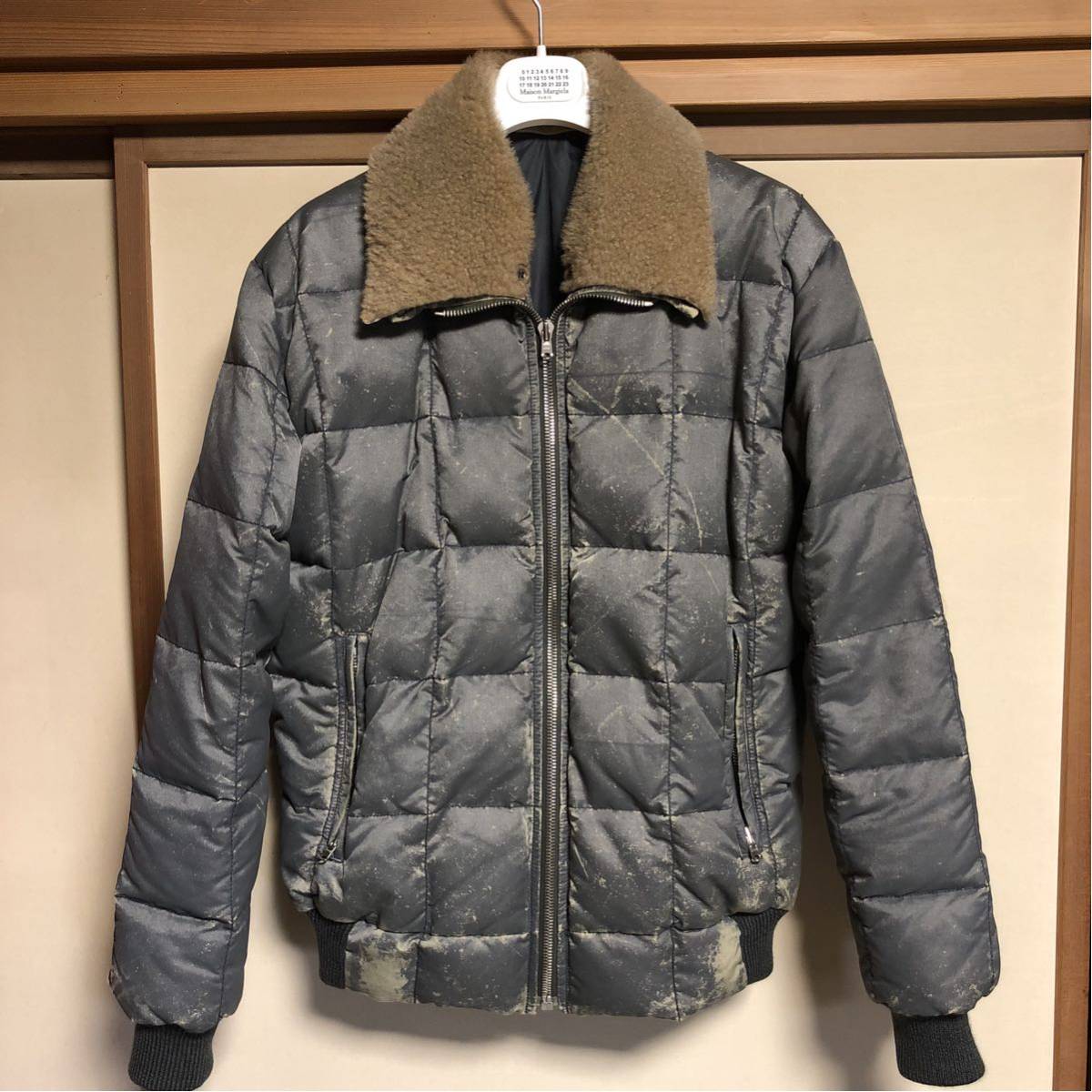 margiela 10 ダウンジャケット 48 コーティング 加工 ボア レザー レプリカ ムートン フライトジャケット ここのえ 龍平 replica