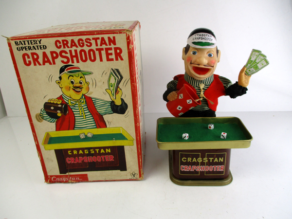⭐️動作品！ 昭和レトロ！ヨネザワ製 CRAPSHOOTER 箱付です。 ヨネザワ60年代製 CRAPSHOOTER 完動美品 高さ約22cm ヨネザワ