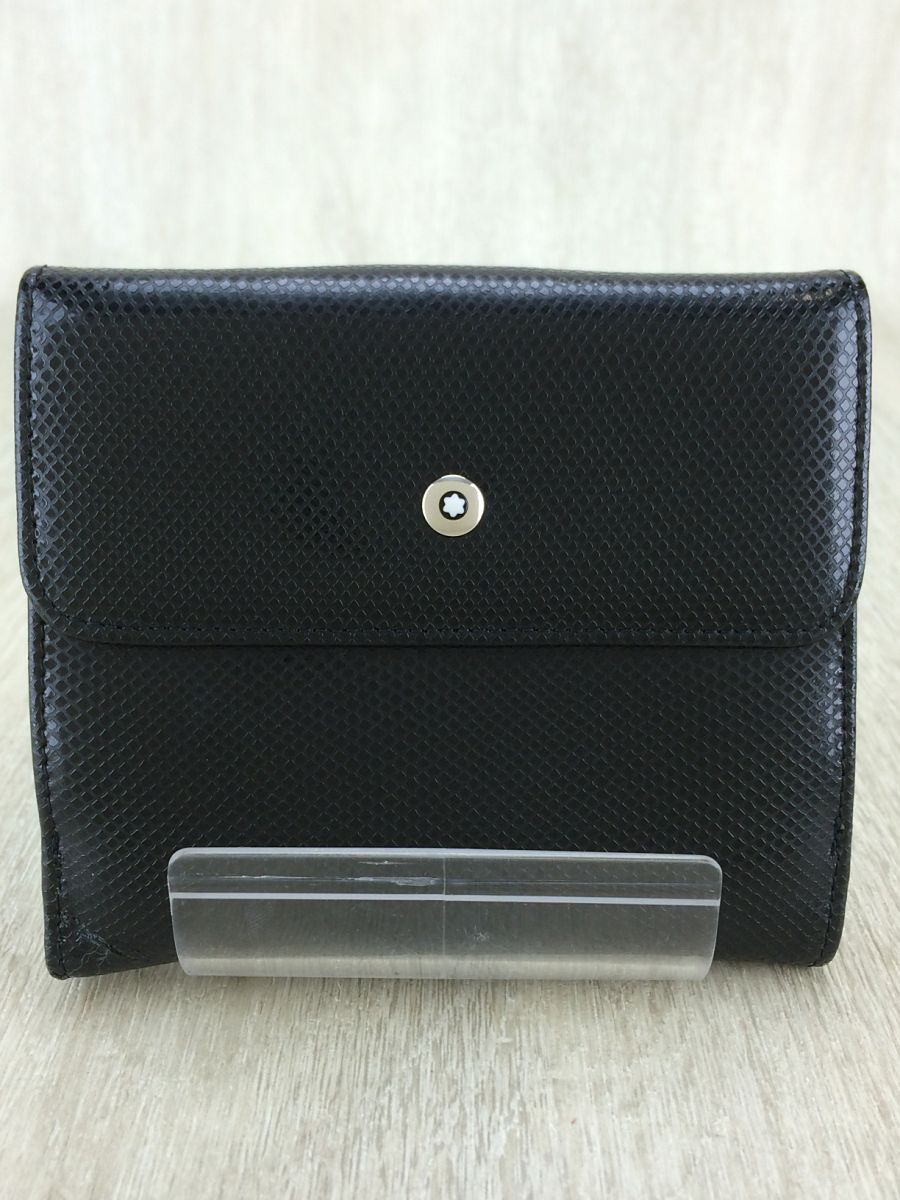 美品　レア　MONTBLACモンブラン 二つ折り財布 ブラック レザー MONTBLANC◇2つ折り財布/レザー/BLK MONTBLANC 【公式通販】
