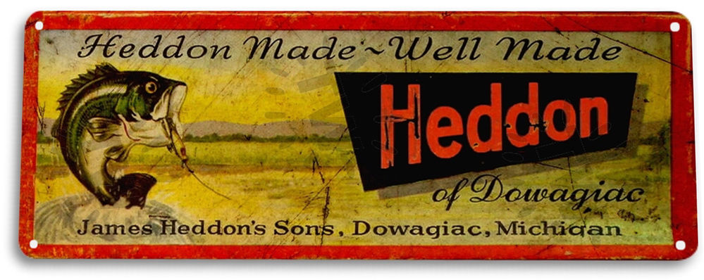 オールド ビンテージ風 ブリキ看板② へドン heddon