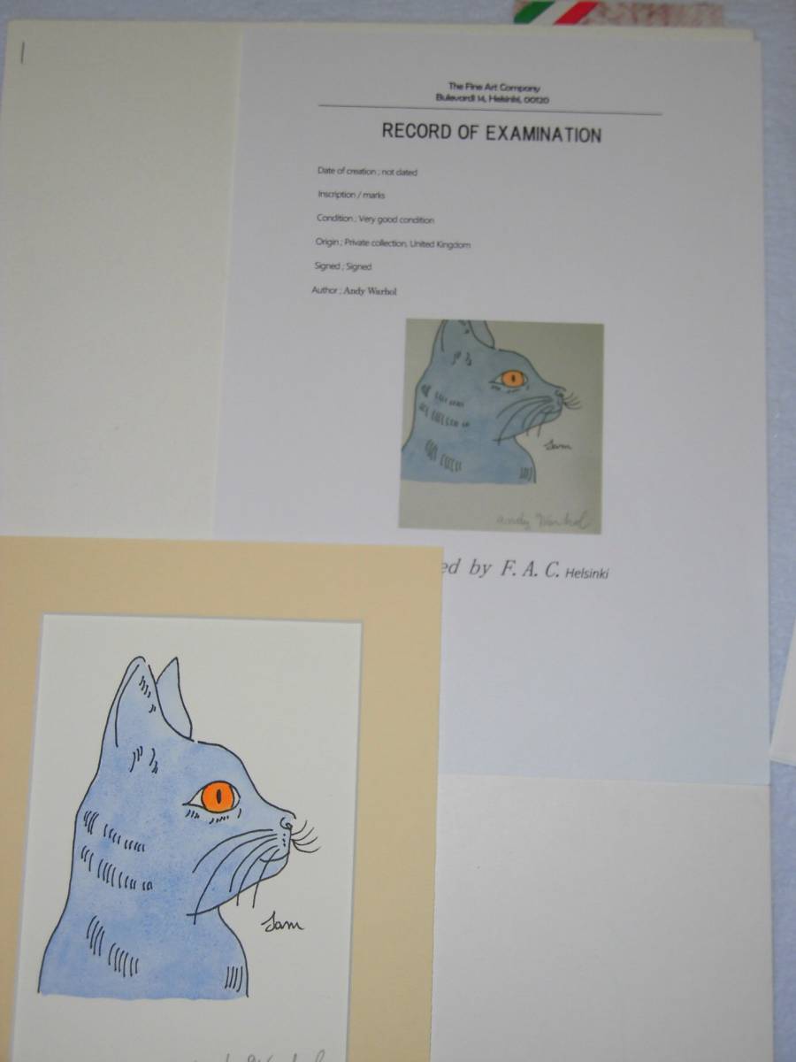 アンディ.ウォーホル (愛猫のサム)☆販売証明書付き☆100枚限定☆水彩