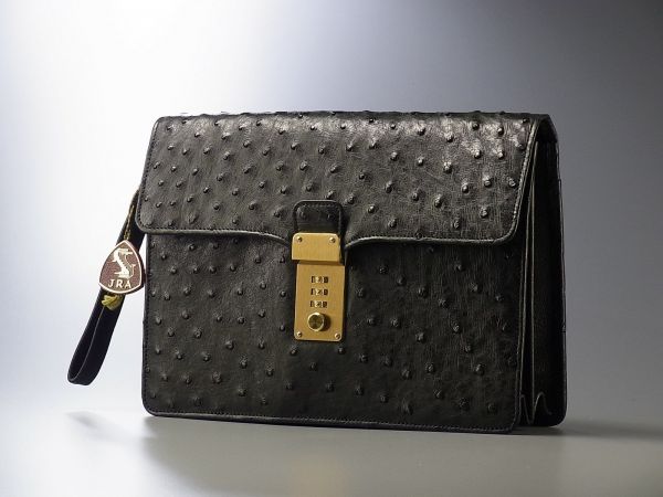 HOT，格安 R2733 リアルオーストリッチ/本ダチョウ革/オールレザー/セカンドバッグ/クラッチバッグ/ポーチ/鞄/黒/ブラック(セカンドバッグ)｜売買されたオークション情報、yahooの商品情報をアーカイブ セカンドバッグ