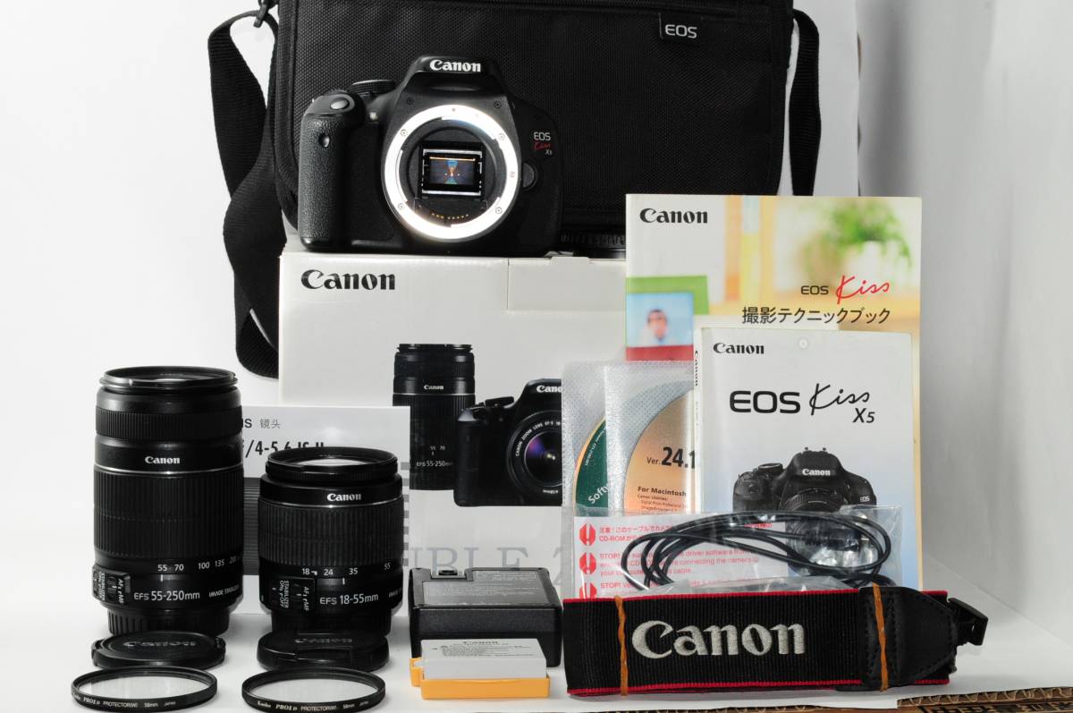 ☆美品☆ CANON キヤノン EOS KISS X5 ダブルズームキット スマイル