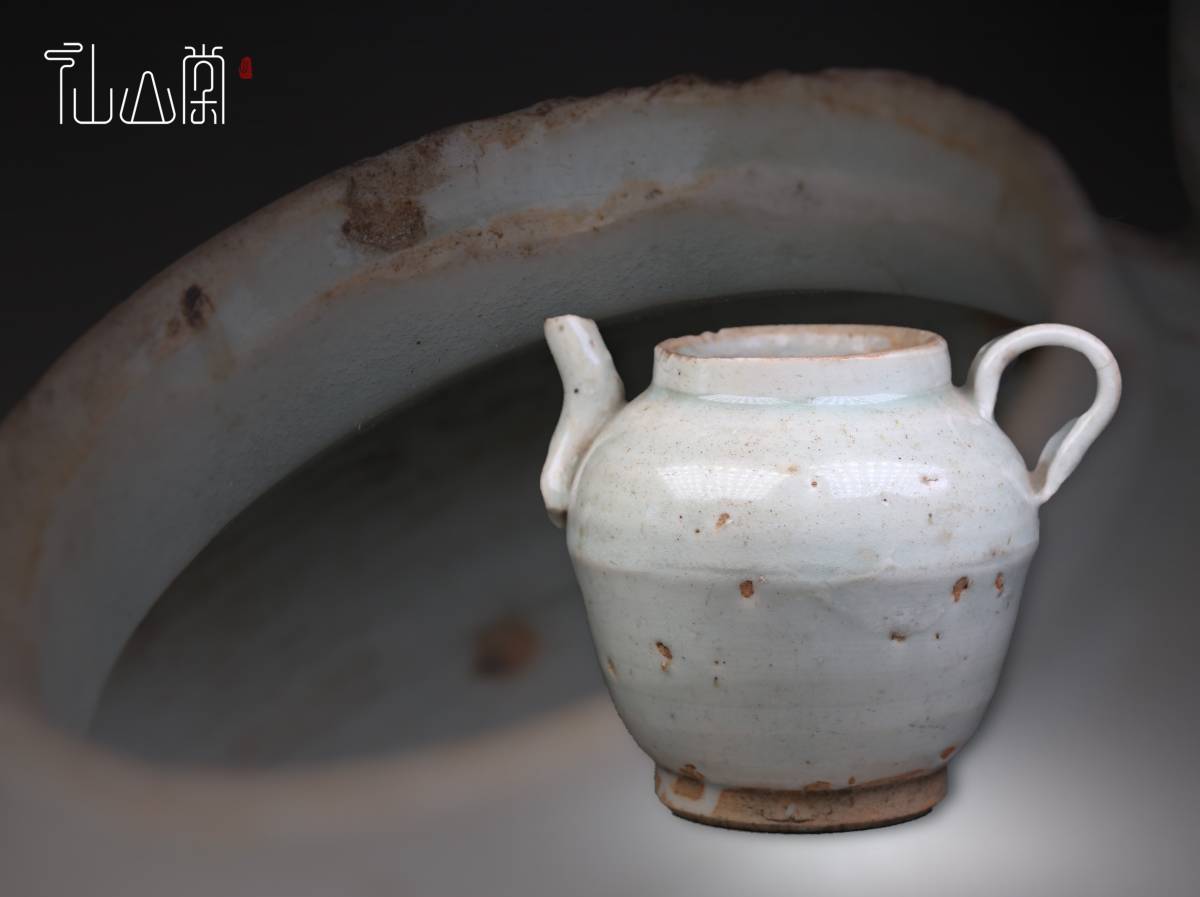 1712C30108】中国古董品 宋 時代唐物 湖田窯 水壺 やかん 執壺 茶壺