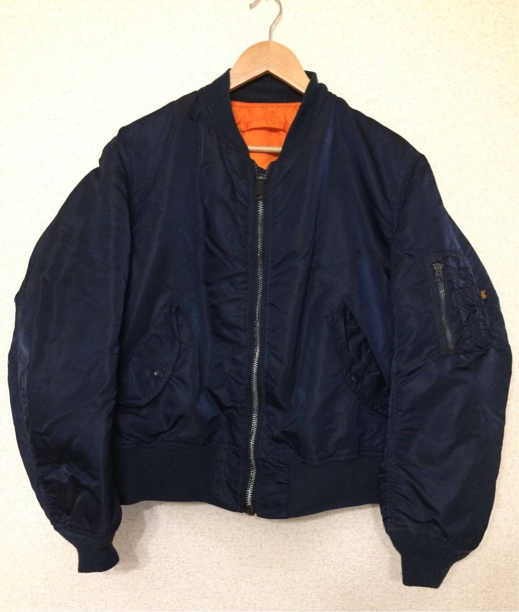 格安，限定SALE ALPHA アルファ USA製 MA-1 MA1 リバーシブル 中綿 フライトジャケット MIL-J-82790J 0615-00-573-8335 ネイビー LARGE(Lサイズ)｜売買されたオークション情報、yahooの商品情報をアーカイブ公開 - オークファ 男性用